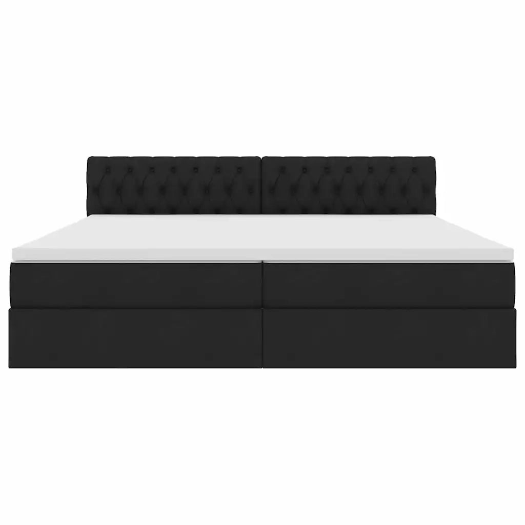 Letto con contenitore e materasso Nero 200 x 200 cm
