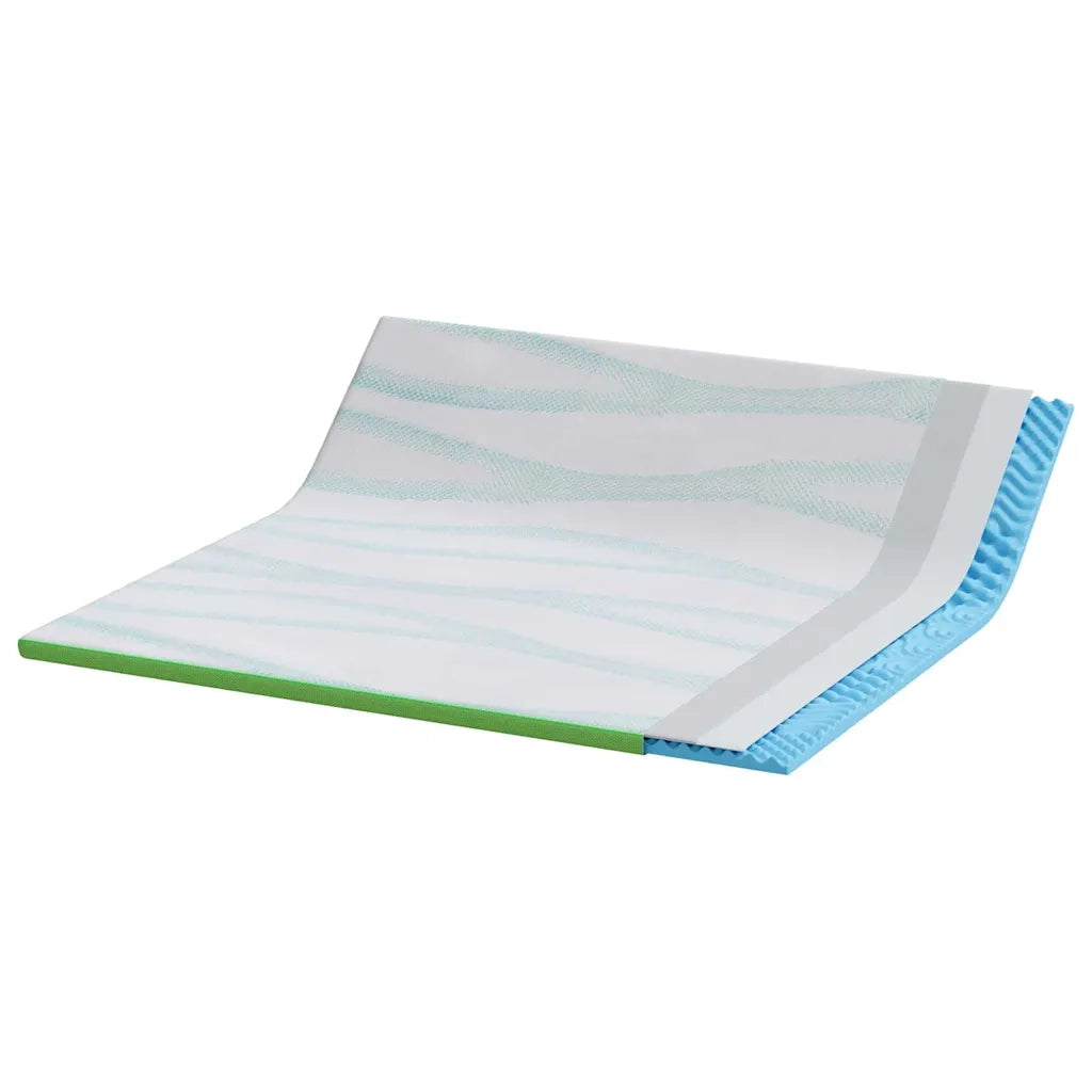 Topper per materasso Bianco e Verde 180 x 200 cm 4106152