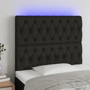 Testiera a LED-Testata con LED nero 90x7x118/128cm in Tessuto