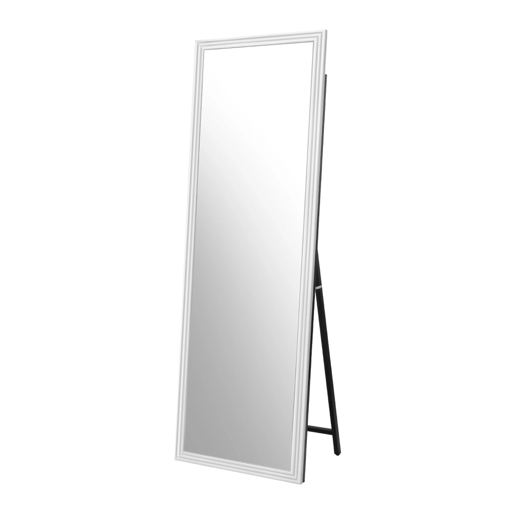 SPECCHIO Intero 160x50 cm Bianco in Legno e Metallo con base regolabile
