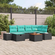 Set Divano da Giardino 7 pz Nero Poly Rattan 3360931