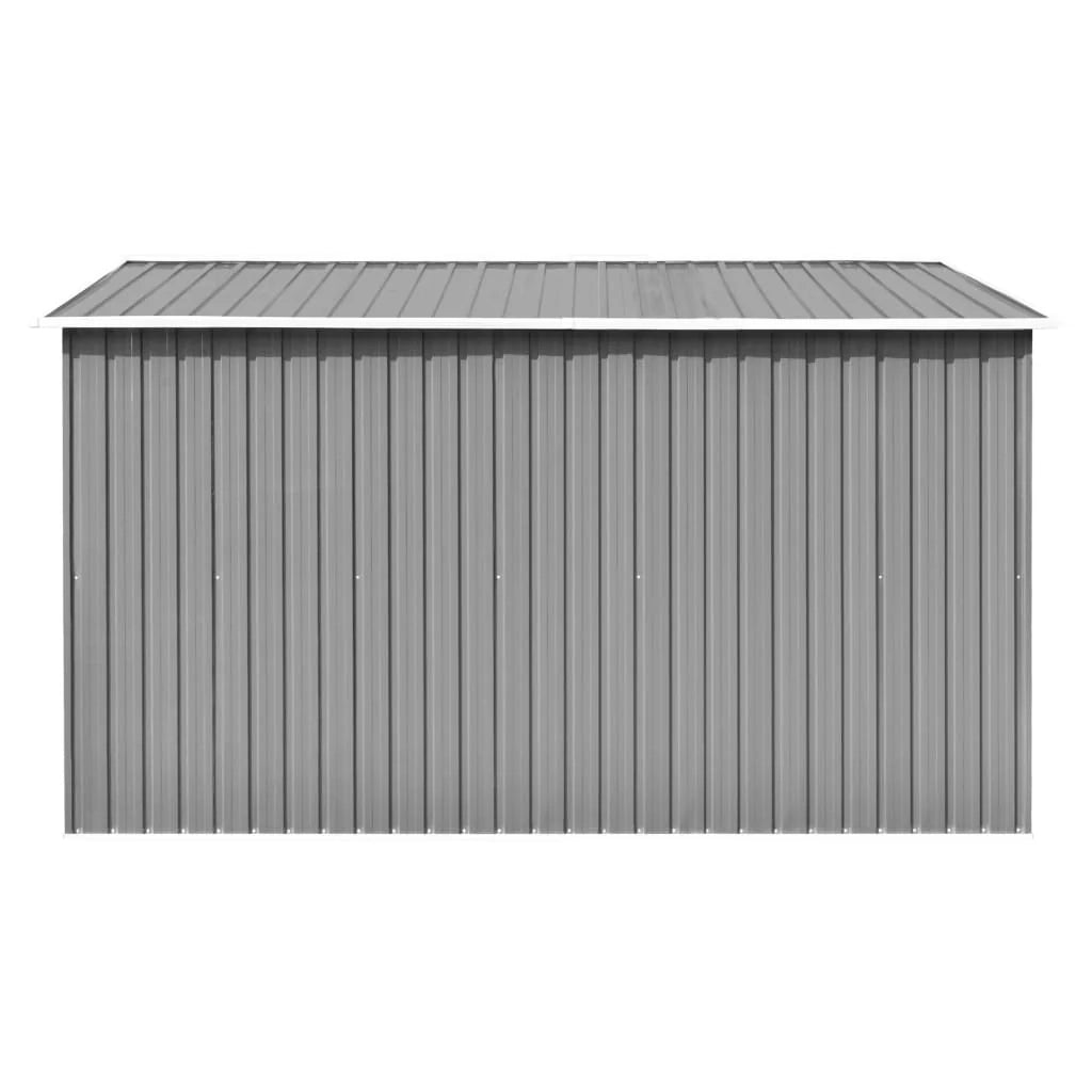 Casetta da giardino cabina ripostiglio casetta da esterno robusta casetta per attrezzi 257 x 298 x 178 cm metallo grigio 02_0022163