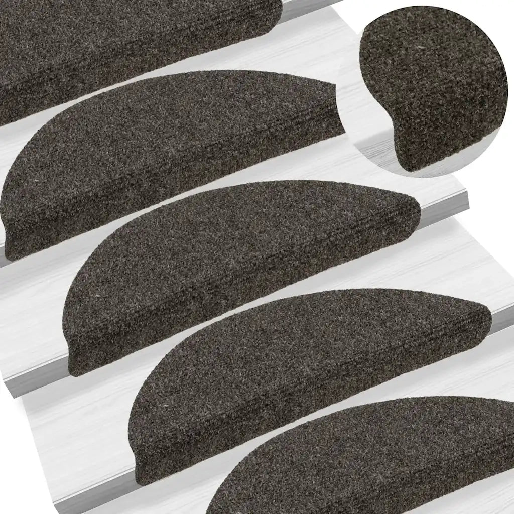 Tappetini per scale autoadesivi 20 pz 56x17x3 cm antracite semicircolari 3365675