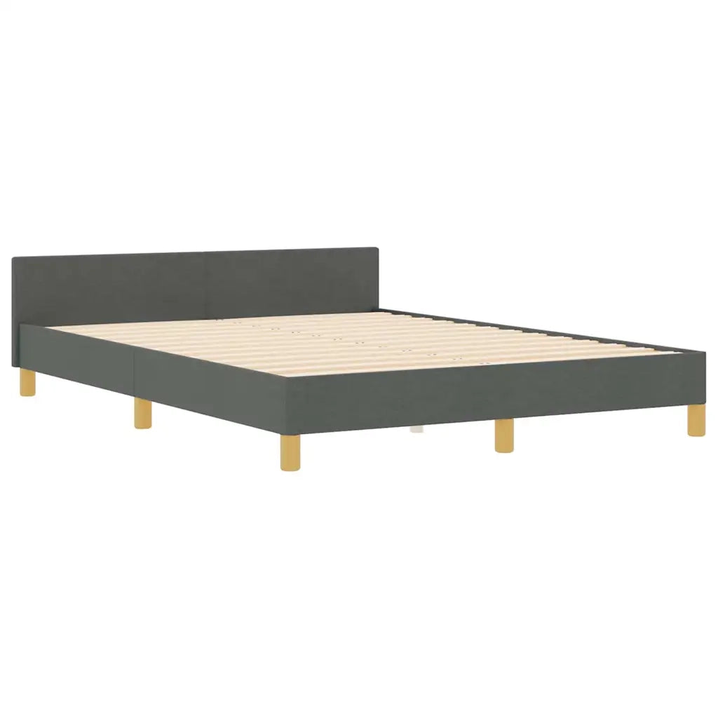 Struttura del letto Grigio scuro 160 x 200 cm Tessuto
