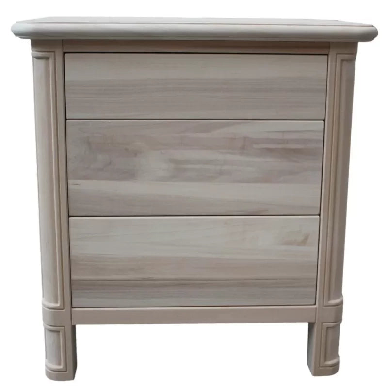 comodino classico 3 cassetti legno grezzo 59x42x61 (3201) - Mobili 2G