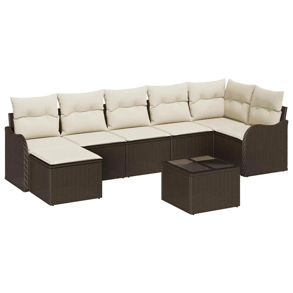 Set Divano da Giardino Marrone polyrattan