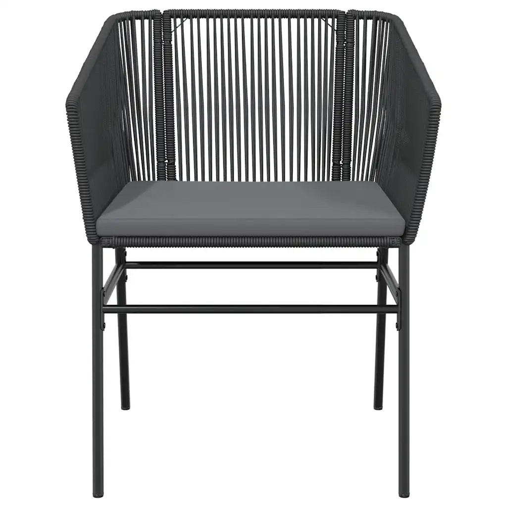Set da Pranzo da Giardino 3 pz con Cuscini Polyrattan Vetro 3334513