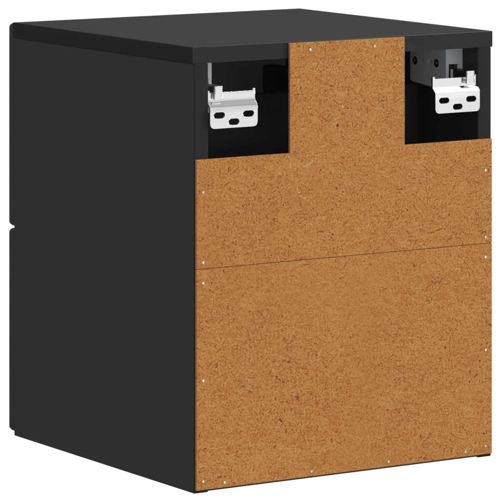 Mobiletto da notte a muro 2 pcs Nero 33 x 34,5 x 40 cm 897958