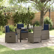 Set da Pranzo per Giardino 5 pcs Grigio Poly Rattan