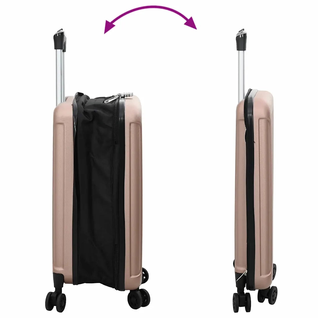 Valigia con blocco oro rosa 34 x 23 x 55.5 cm Plastica ABS CFW1457618