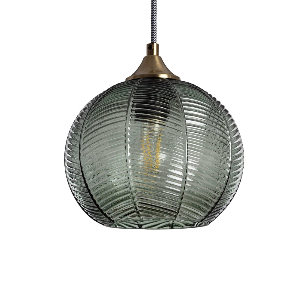 Lampade sospesa in metallo e vetro, 20cm, verde