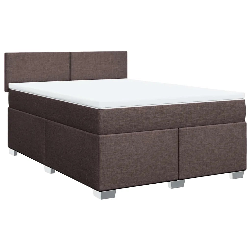Giroletto a Molle con Materasso Marrone Scuro 140x190cm Tessuto 3285879