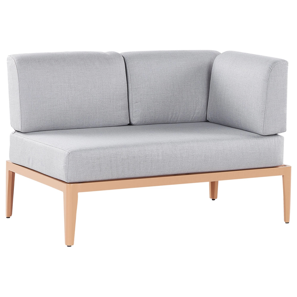 Set Divano da Esterno in Alluminio Beige a 6 posti Patio Moderno