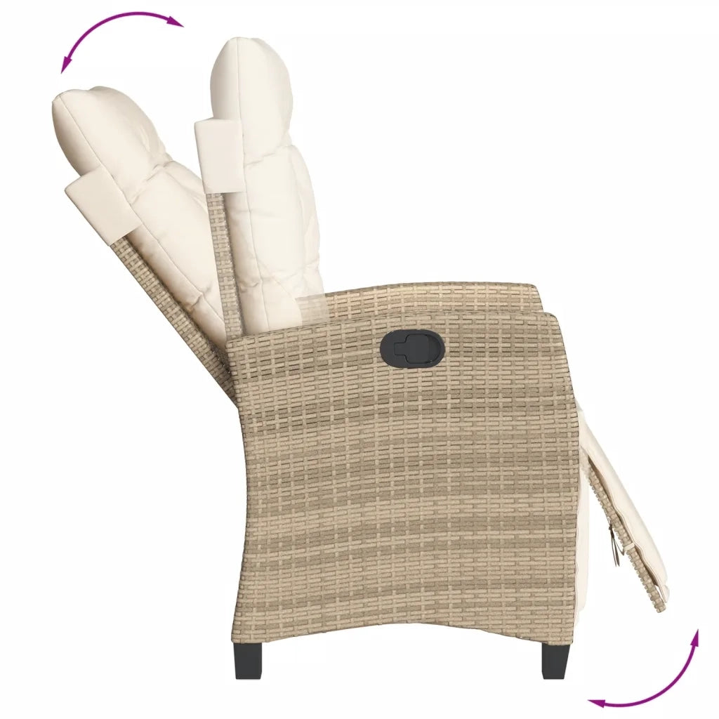 Set da Pranzo da Giardino 5 pz con Cuscini Beige in Polyrattan 3212814