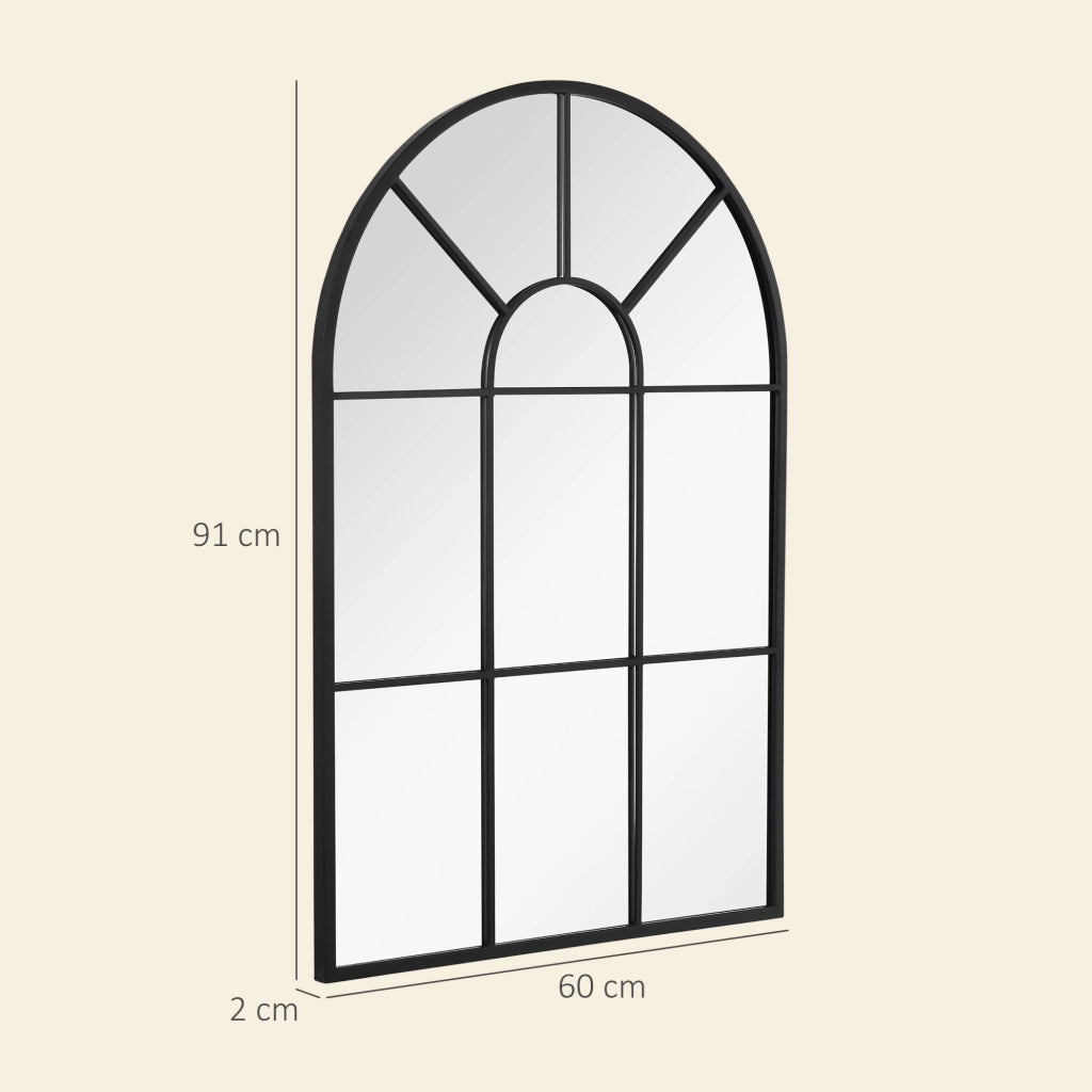 Specchio da parete ad arco ¨C Minimal ¨C Nero 91x60 cm