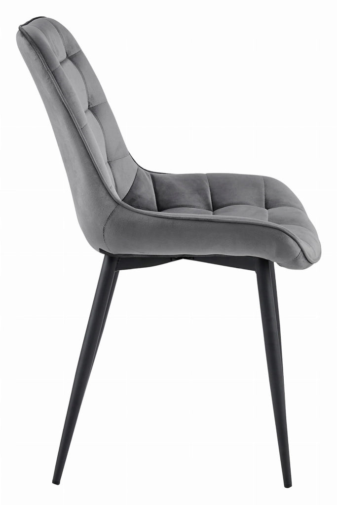 Sedia VALORA BERA - Velluto grigio scuro con gambe nere
