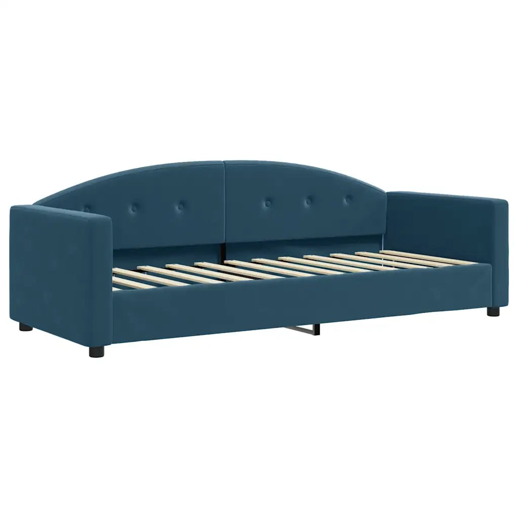 Divano Letto Estraibile con Materassi Blu 80x200 cm Velluto 3197317