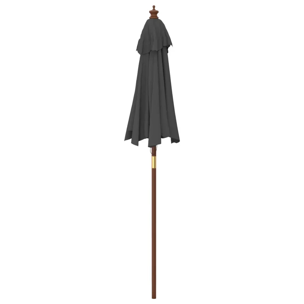 Ombrellone da Giardino-Ombrello da Balcone con Palo in Legno Antracite 196x231 cm