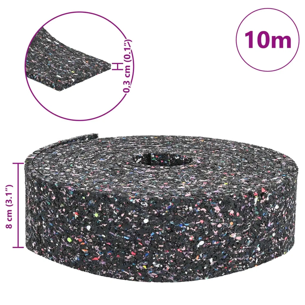 Rotolo di Granulato in Gomma Nero 1000 x 8 x 0,3 cm Gomma 42027263