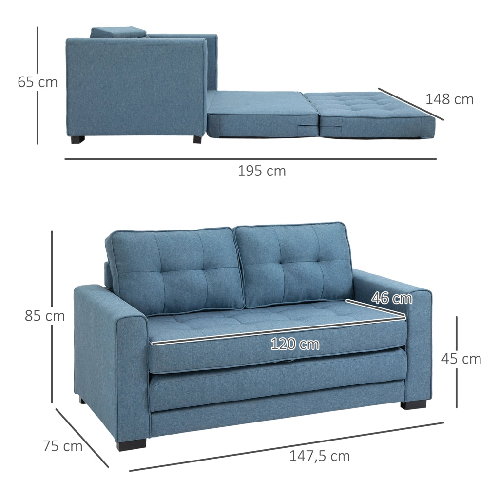 Divano letto 2 posti ¨C Minimal ¨C blu 147.5x75x85 cm