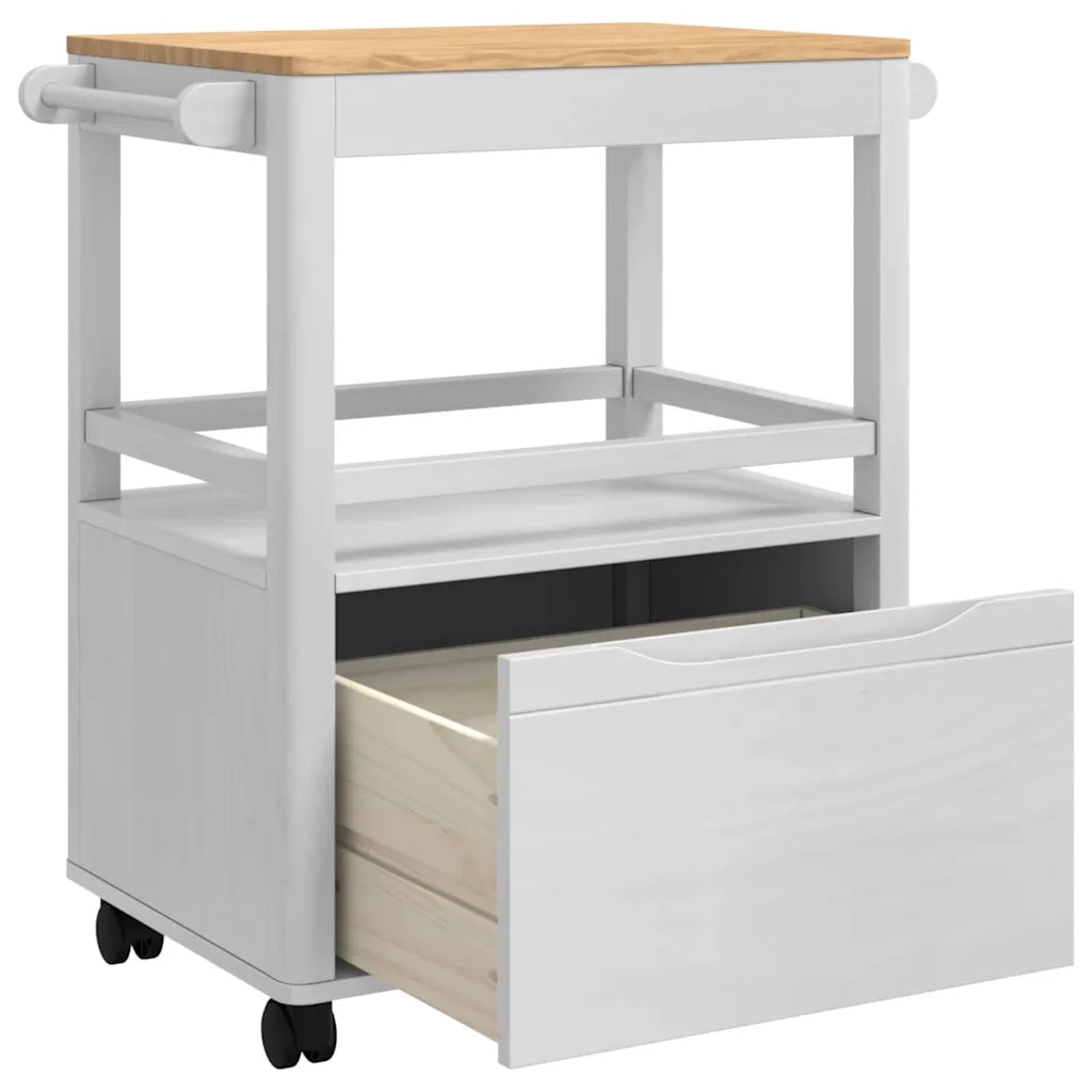 Carrello da Cucina FLORO Bianco 72,5 x 45 x 80 cm