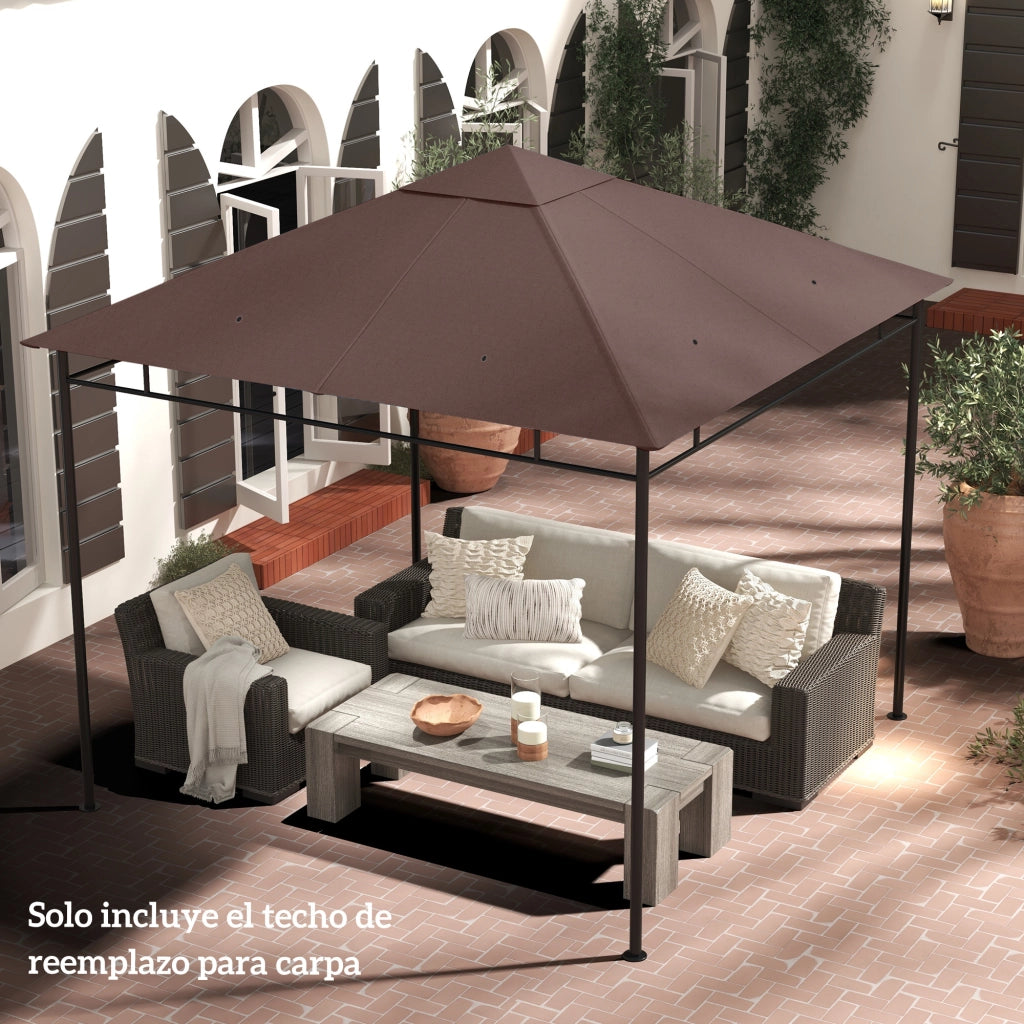 Copertura per gazebo 300x300 cm ¨C zephmum ¨C marrone