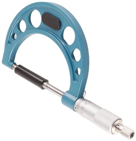 Micrometro esterno di alta precisione - Costruzione in acciaio inossidabile - Misura della spessore - Intervallo di misura 50-75 mm - Scali chiari - Progettazione portatile - Micrometro