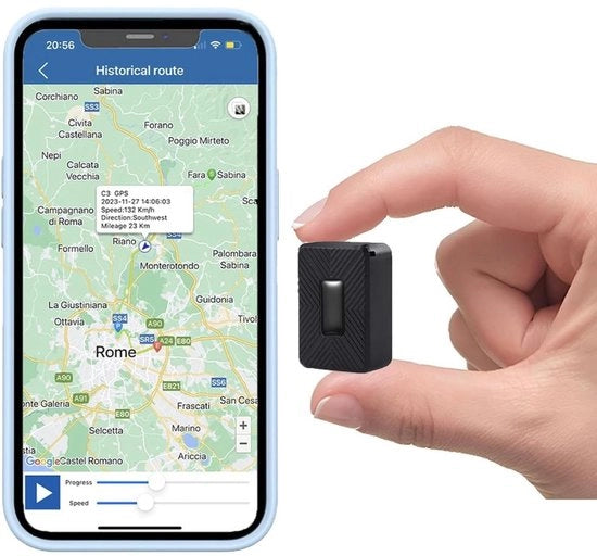 Tracker GPS Auto Magnetico - Sistema di Tracciamento Auto - Sistema di Localizzazione GPS - Tracciamento Auto senza Abbonamento - Carta SIM - Antidief - Tracker Auto - Impermeabile - 25 Giorni di Durata Batteria - Nero