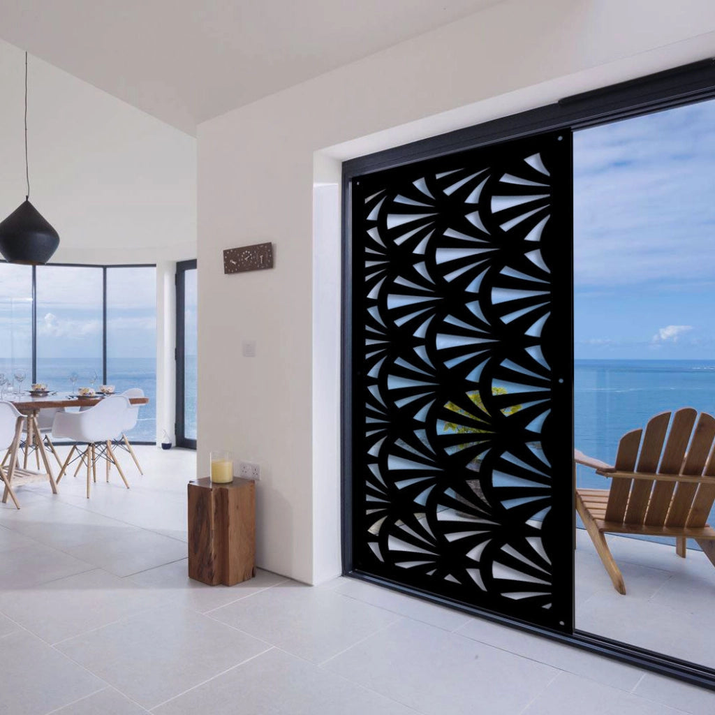 WINDSHELL - Pannello in PVC traforato - Parasole Colore: nero, Misura: 50x150 cm