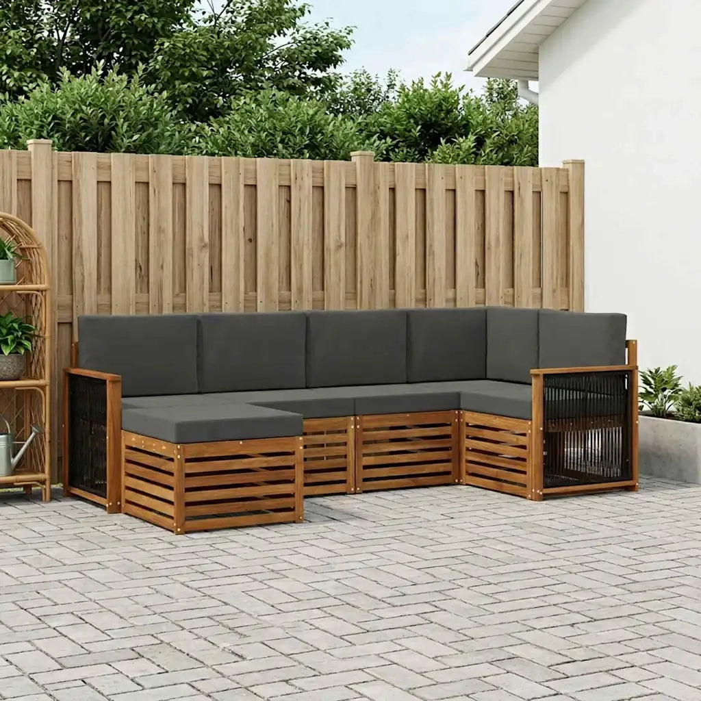 Set divano sezionale con cuscino 5 pcs Naturale e Antracite 3384563