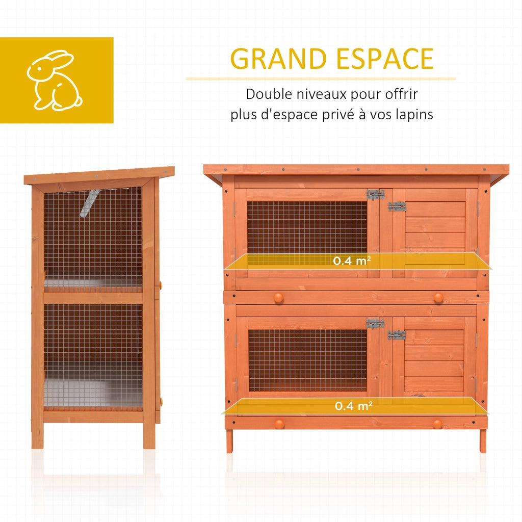 Gabbia per conigli a doppio livello ¨C zephmum ¨C 90x45x90 cm