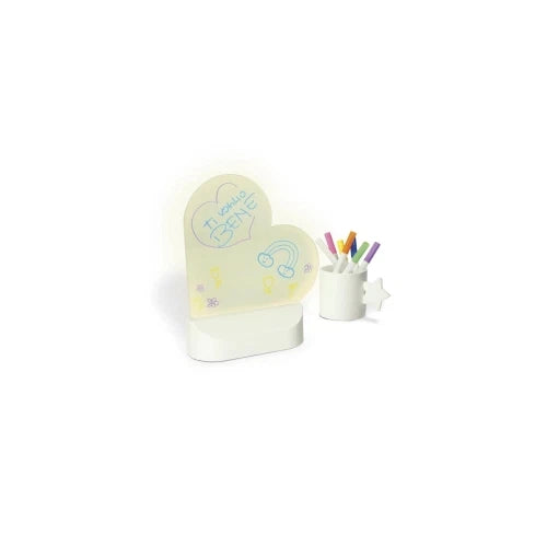 LAVAGNA MEMO LED CUORE USB CON PENNARELLI ABS/ACRILICO