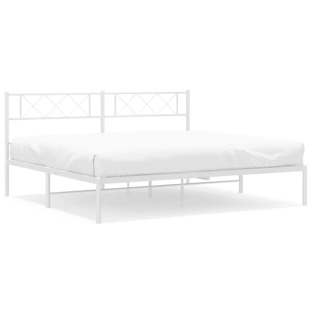 Giroletto con Testiera Metallo Bianco 180x200 cm 372330