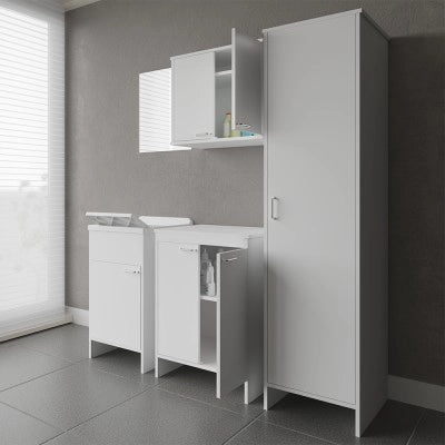 Mobile multiuso lavanderia 60x50 cm in PVC con ripiano interno Kandy