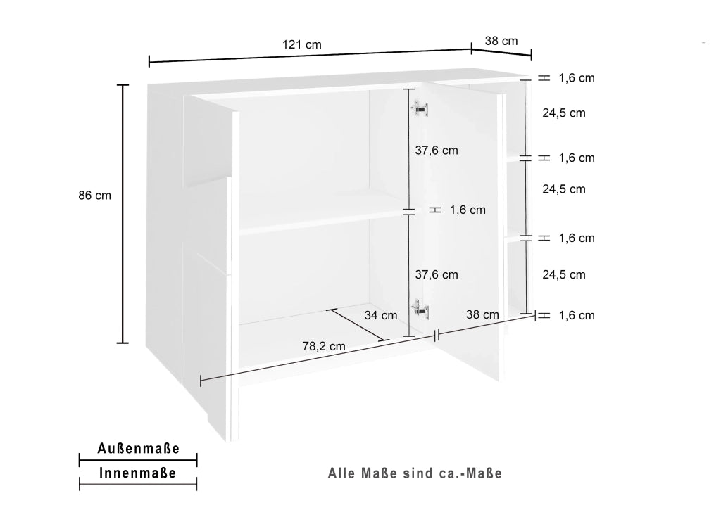 Mobile PING L 121.8 x H 86 x P 39.2 cm grigio cemento