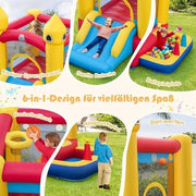 Castello gonfiabile per bambini con scivolo e gomme da gettare