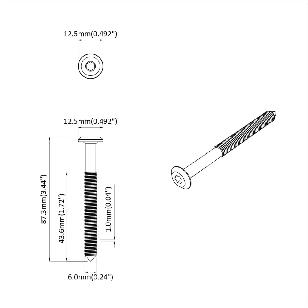 Vite 1200 pcs Argento M6 x 85 mm Acciaio