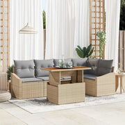 Set Divano da Giardino 6 pcs Beige Poly Rattan 3358576