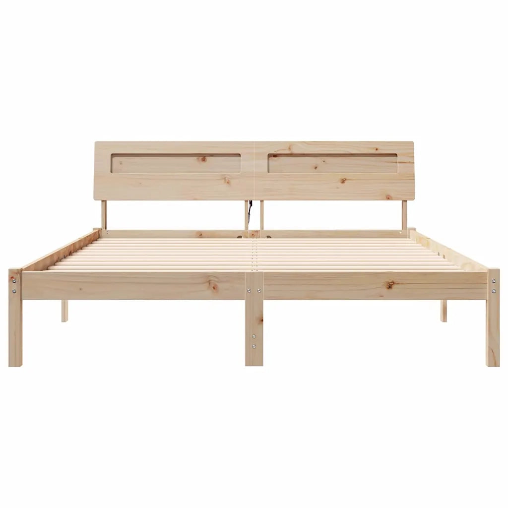 Letto matrimoniale | Letto per adulti | Struttura del letto Marrone 160 x 200 cm Pino massello