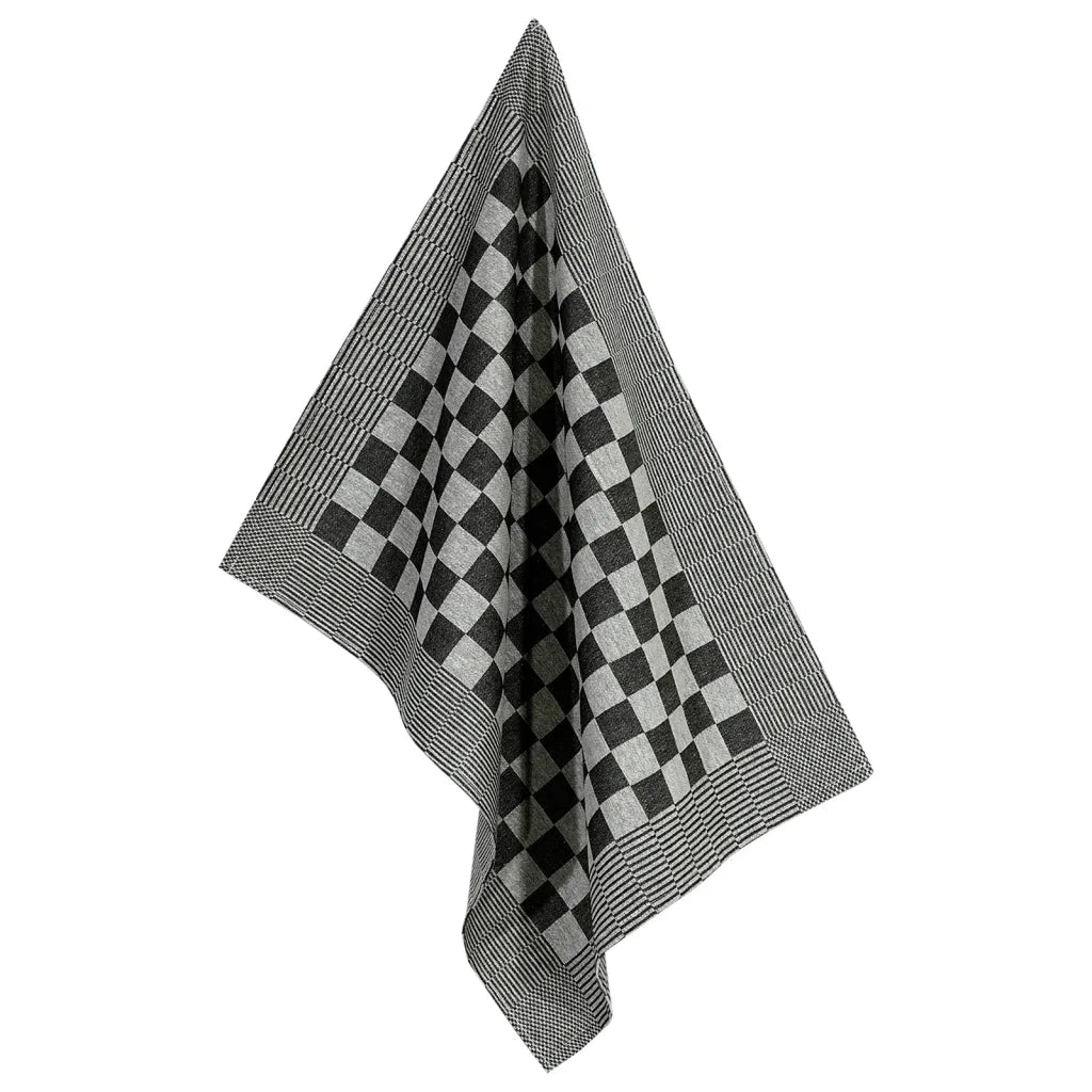 Set Strofinacci 50 pz | Teli per bagno in Cotone Nero e Bianco