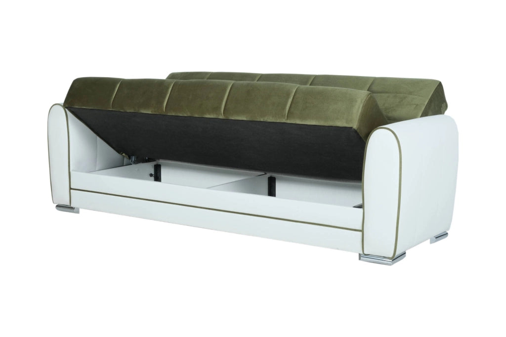 Dike, Divano Letto 3 Posti Contenitore, 84x220 cm Nero