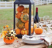 Decorazione da Halloween per esterno con foglie di zucca e girasole