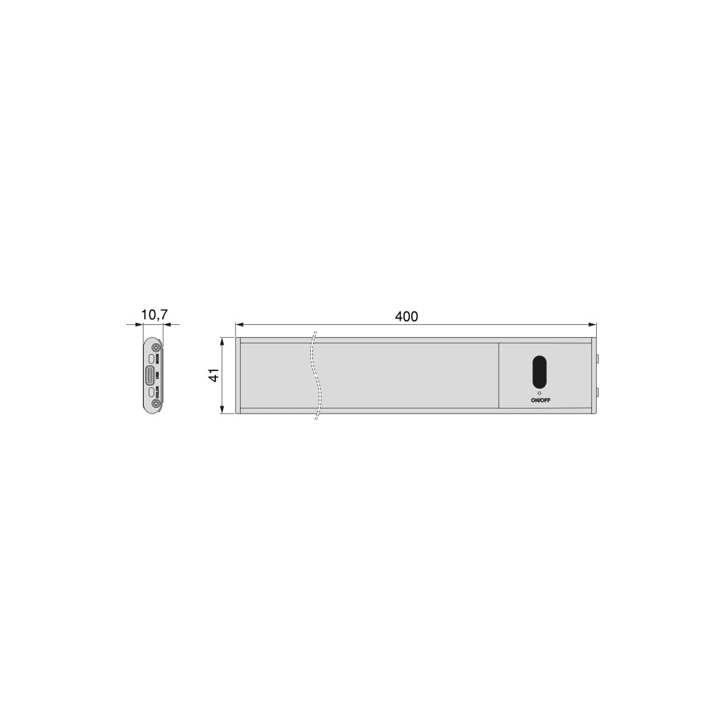 Lampada Led Ricaricabile Sensore Switch 400 mm Emuca Kaus