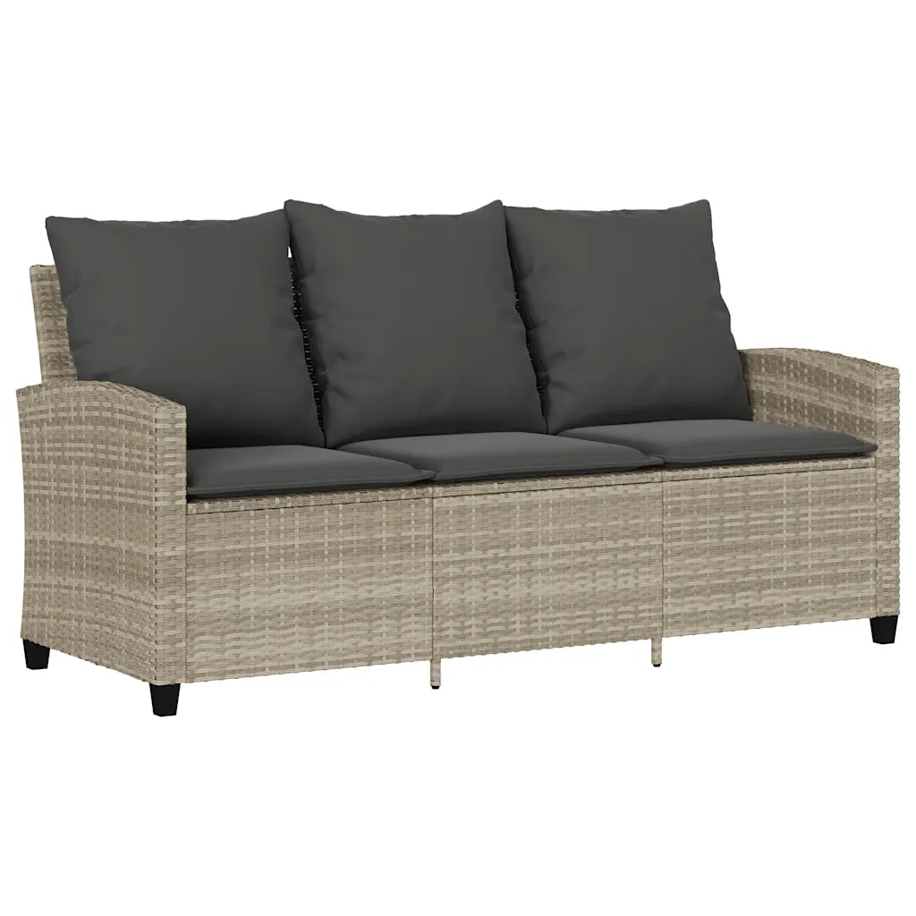 Set Divano da Giardino 6pz con Cuscini Grigio Chiaro Polyrattan 3324589