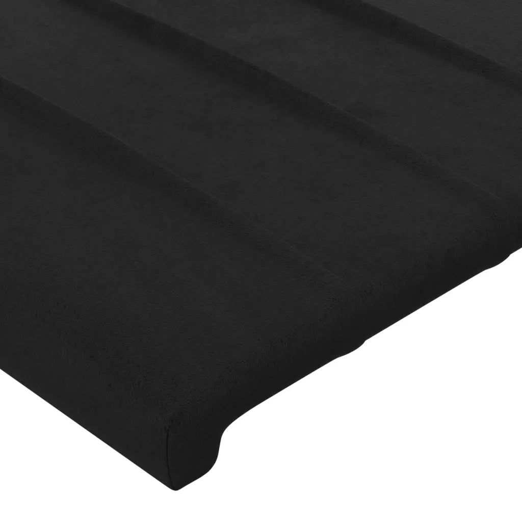 Testiera | Testata ad Orecchio Nera 103x23x78/88 cm in Velluto