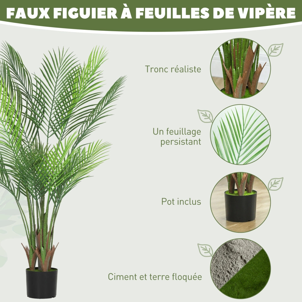 Pianta artificiale palma interno 120 cm ¨C Xylo ¨C verde con vaso plastica