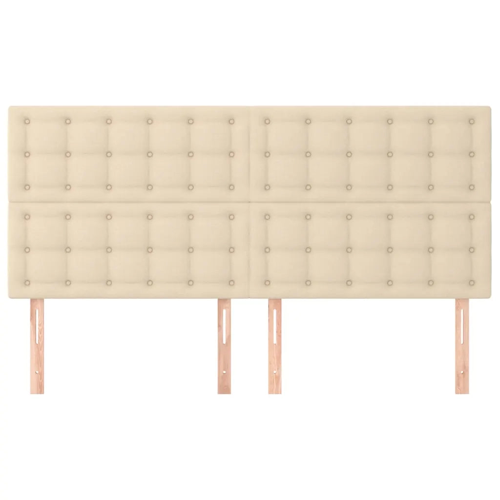Testiera Crema 200x5x118/128 cm Tessuto