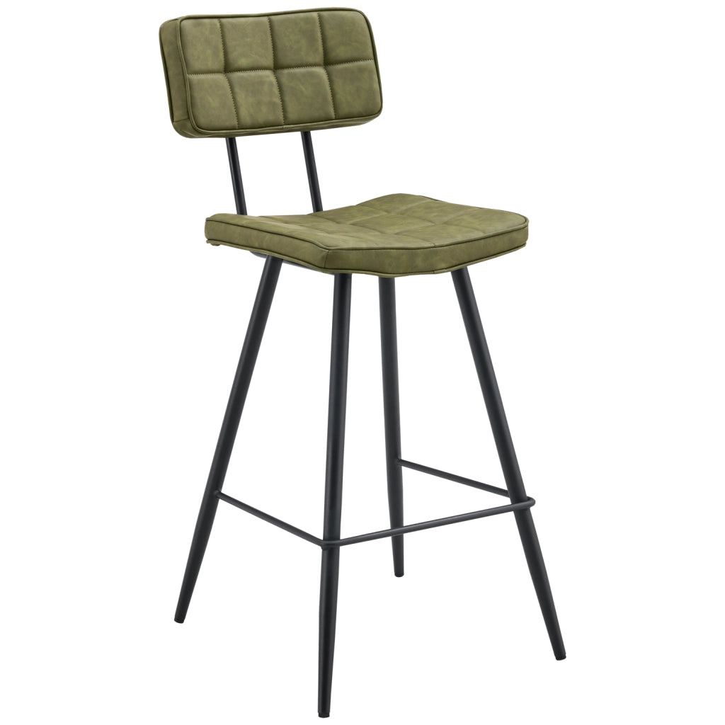 Set di 2 sgabelli da bar in similpelle verde FERNAND