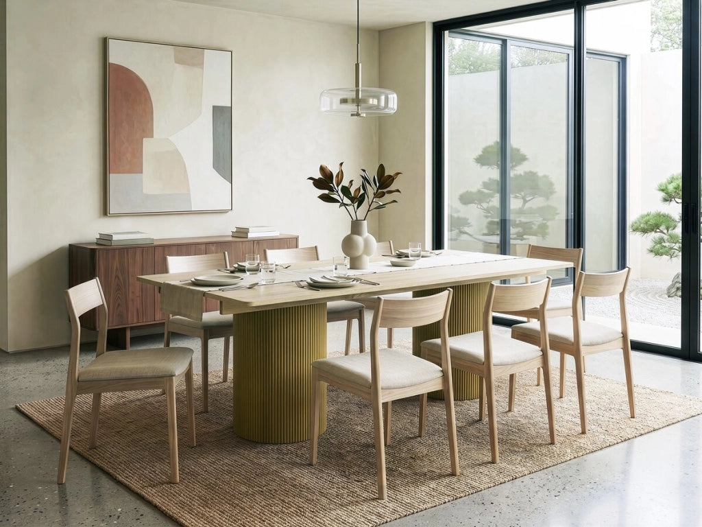 Tavolo da pranzo ovale in legno "Zénith" - 180 cm - 8 posti a sedere - Beige