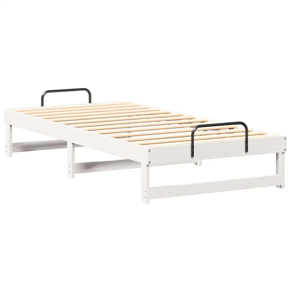 Struttura del letto Bianco 90 x 190 cm Pino massello 873152